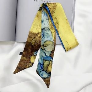 Two Van Gogh Oil Painting Thin Purse Scarves / Hair Bands / Scarves - #946